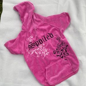 Velour Pink Dog Coat